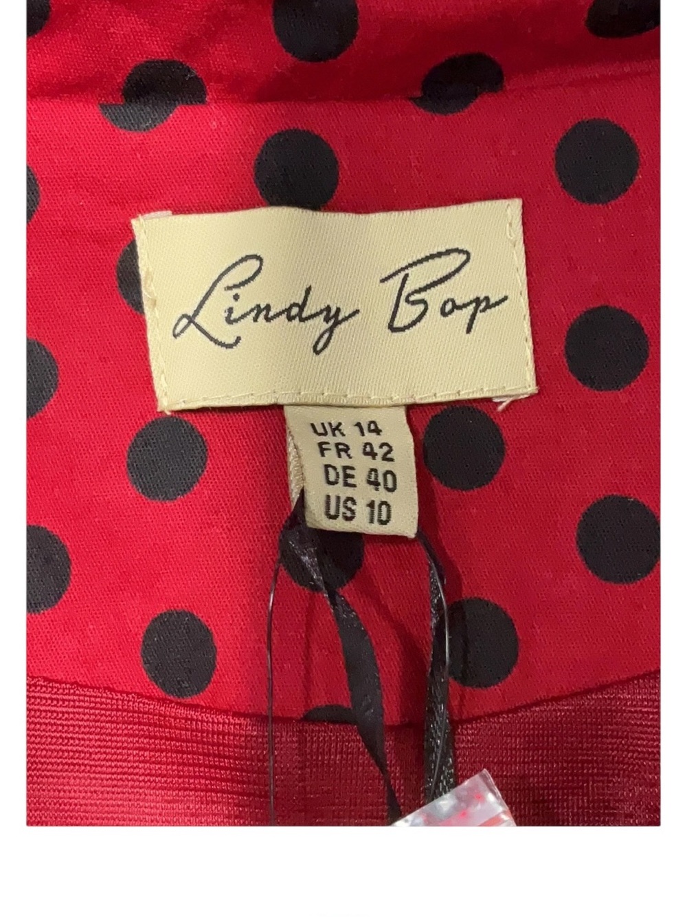 🌹 NWT Lindy Bop “Dorothy” Retro Red Polka Dot Shirt Dress – Size 10 🌹 - Picture 7 of 8